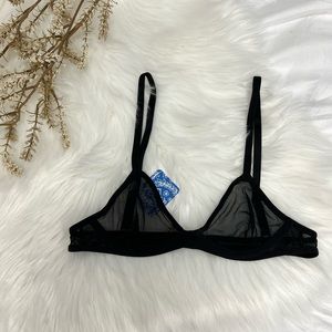 Free People Black Mesh Bra
